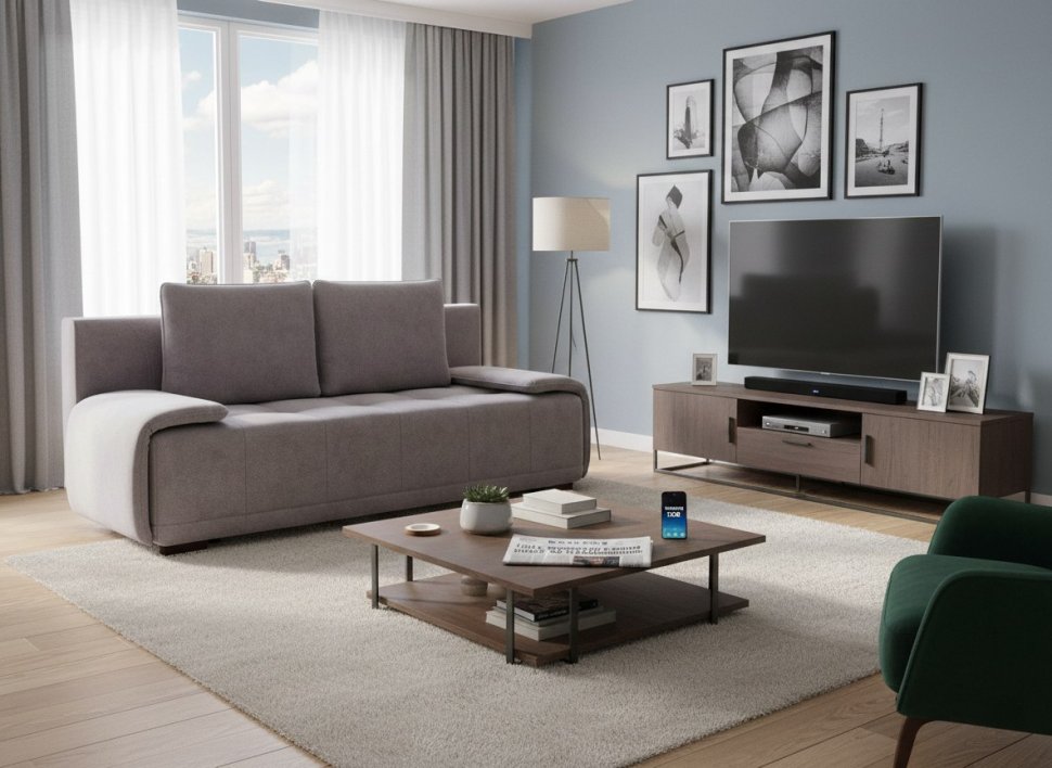 Диван-кровать 3т Милан 1 Модель 032 Велюр Кашемир 890