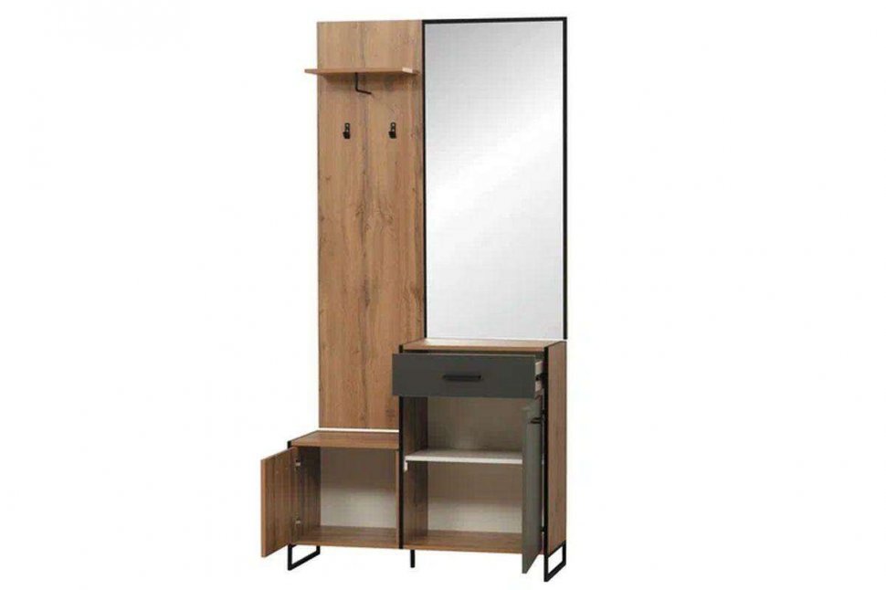 Доната шкаф-прихожая 46.09 Дуб вотан/Диамант серый