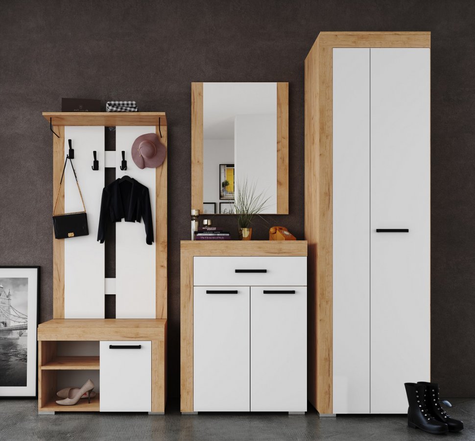 Вешалка Галант (ТЭКС) Дуб Крафт золотой / Белый