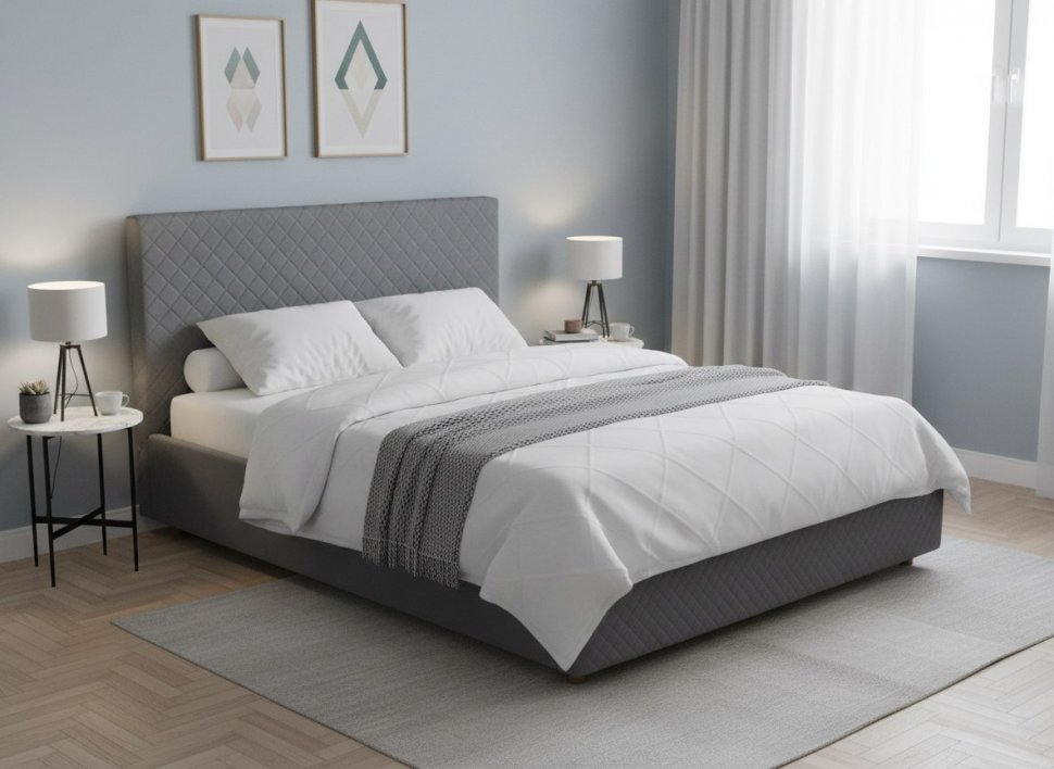 Кровать Galaxy 1600 с основанием / серый №25