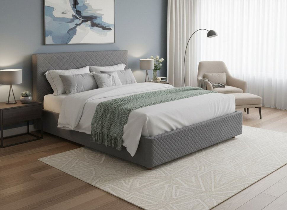 Кровать Galaxy 1600 с основанием / серый №25