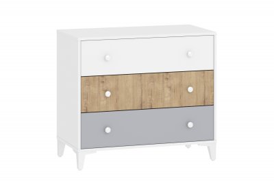 НМ 041.15 комод Морти Дуб Бунратти/белый/серый