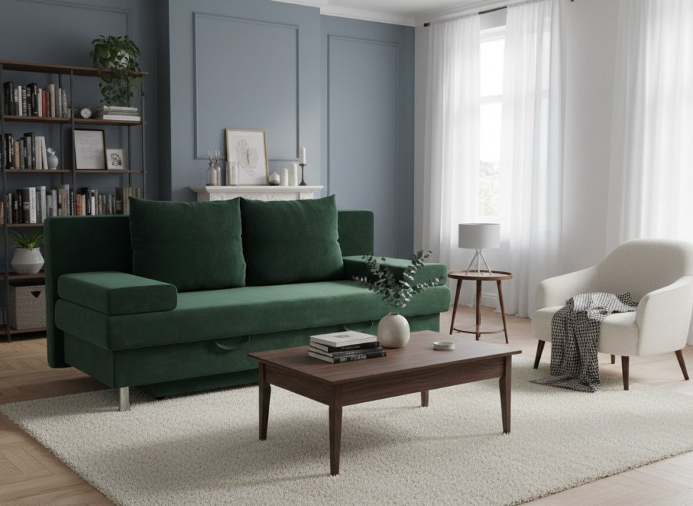 Диван-кровать 3т Милан-3 Модель 057 Велюр Ультра форест