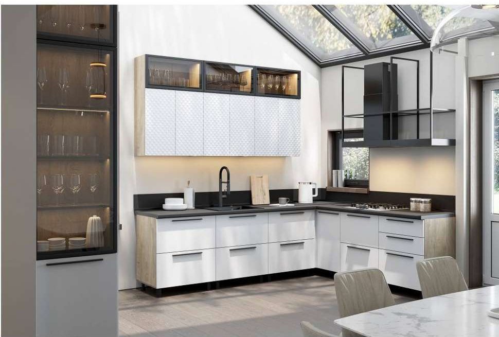 Шкаф навесной угловой 100 см Этна 10ув2 (Софт Вайт)