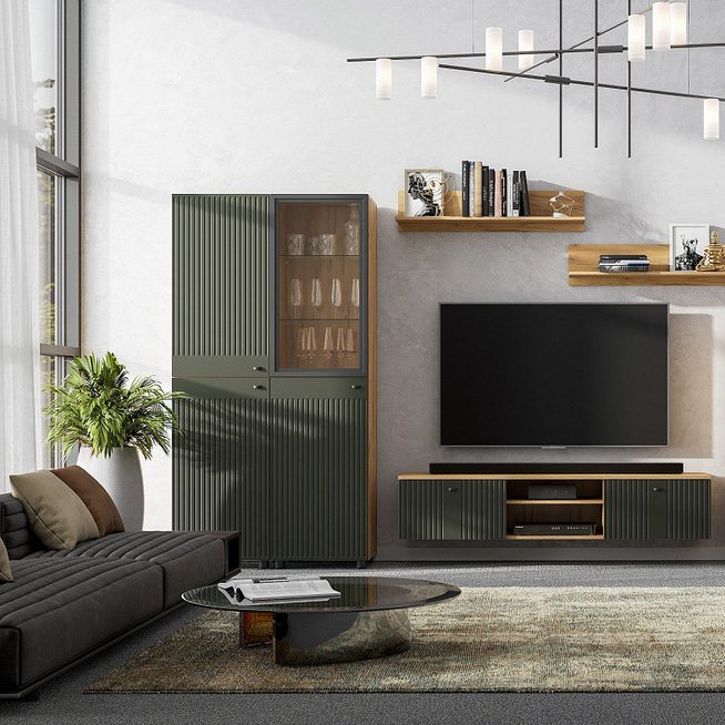 Шкаф-пенал Милан (SV-Мебель) Олива Софт