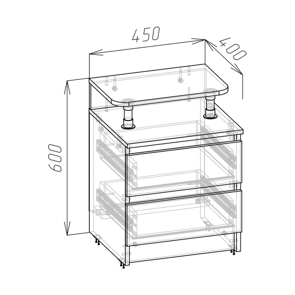 Тумба прикроватная 3Т 45-2 Зара (Крафт золотой / Крафт белый)