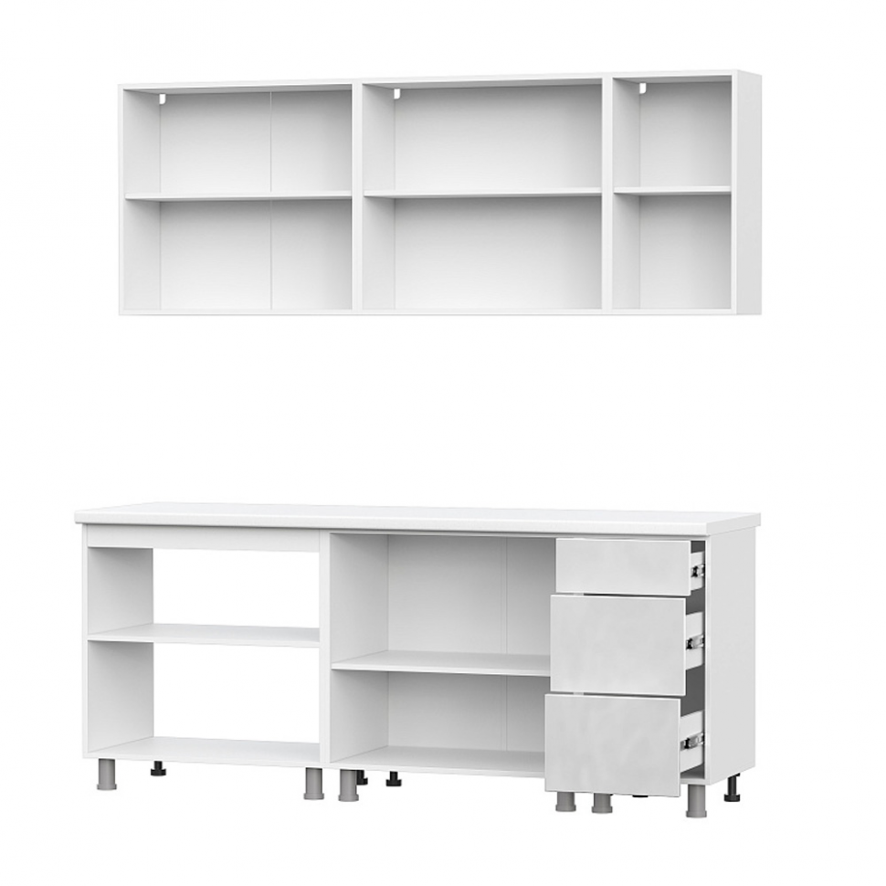 Кухня Модерн New 2 м (без столешницы), Белый, Белый глянец