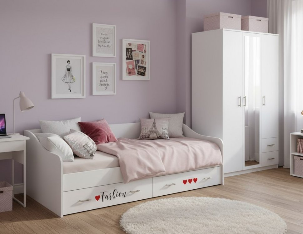 Кровать Вега Girl, Белый