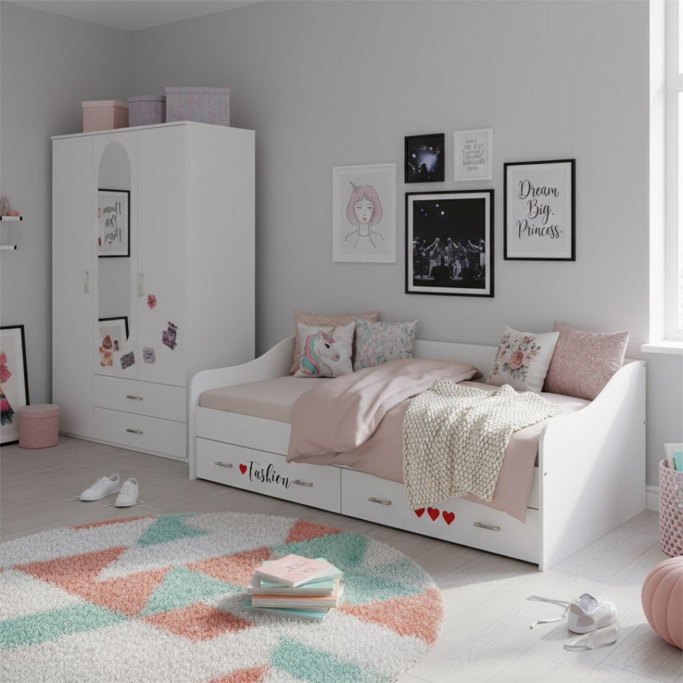 Кровать Вега Girl, Белый