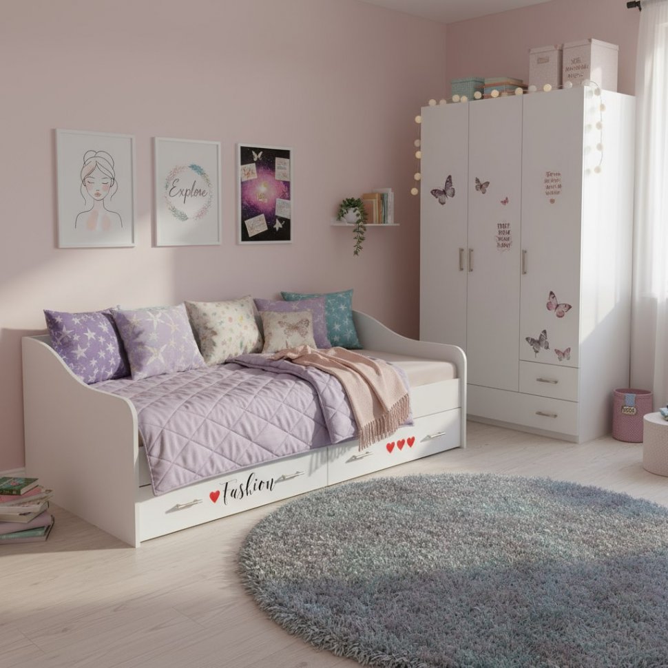 Кровать Вега Girl, Белый
