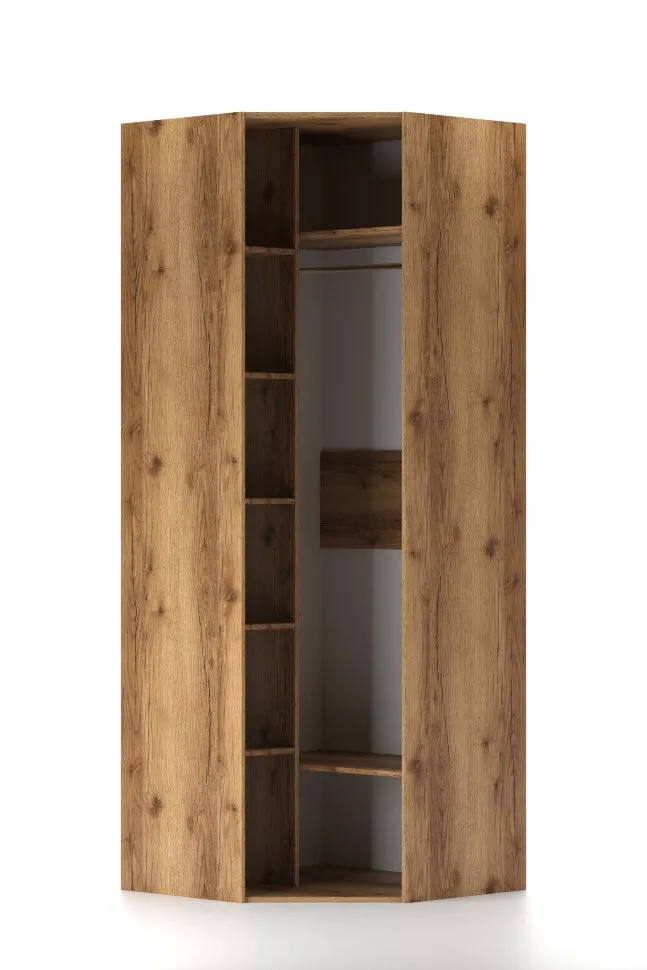 Шкаф угловой Харди Дуб Делано Темный/Зеркало