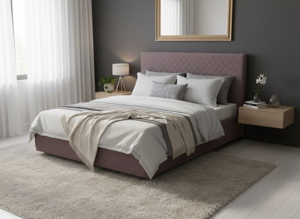 Кровать Galaxy 1400 с основанием / какао №8