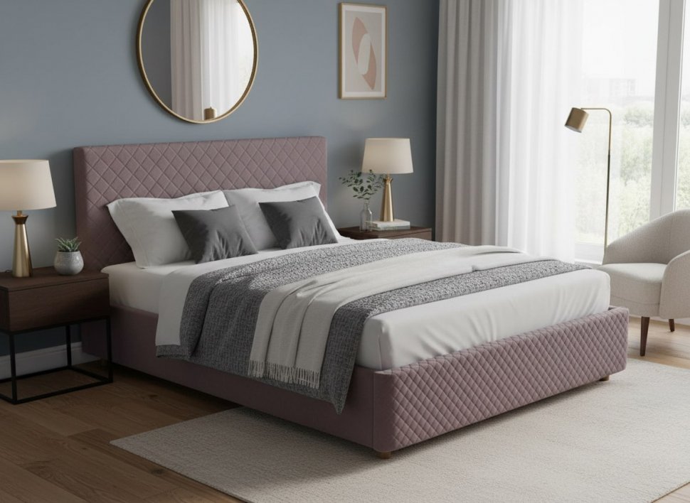 Кровать Galaxy 1400 с основанием / какао №8