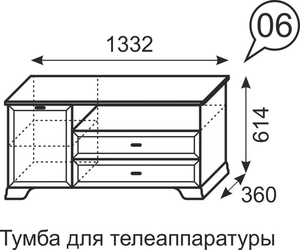 Тумба для ТВ Венеция 6 Ижмебель 