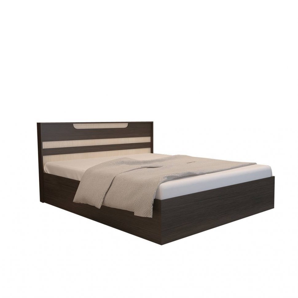 Кровать 160x200 Юнона Комби с основанием (Венге / Дуб молочный)