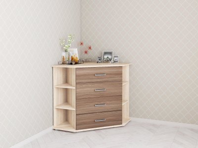 Комод угловой Катрин-7 ТЭКС (Ясень Шимо)