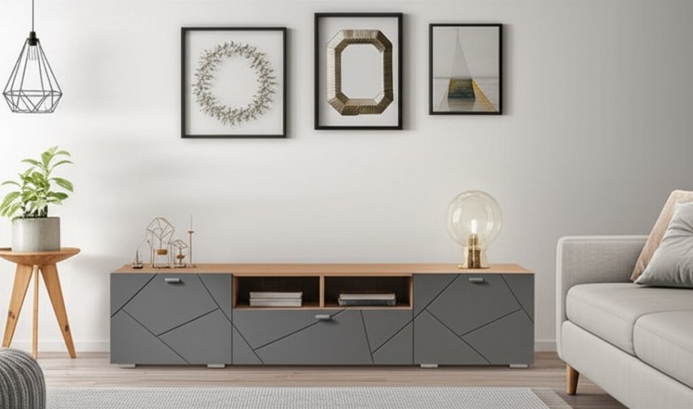 Тумба под ТВ (1 ящик, 2 дверки) Скайлайн MLK