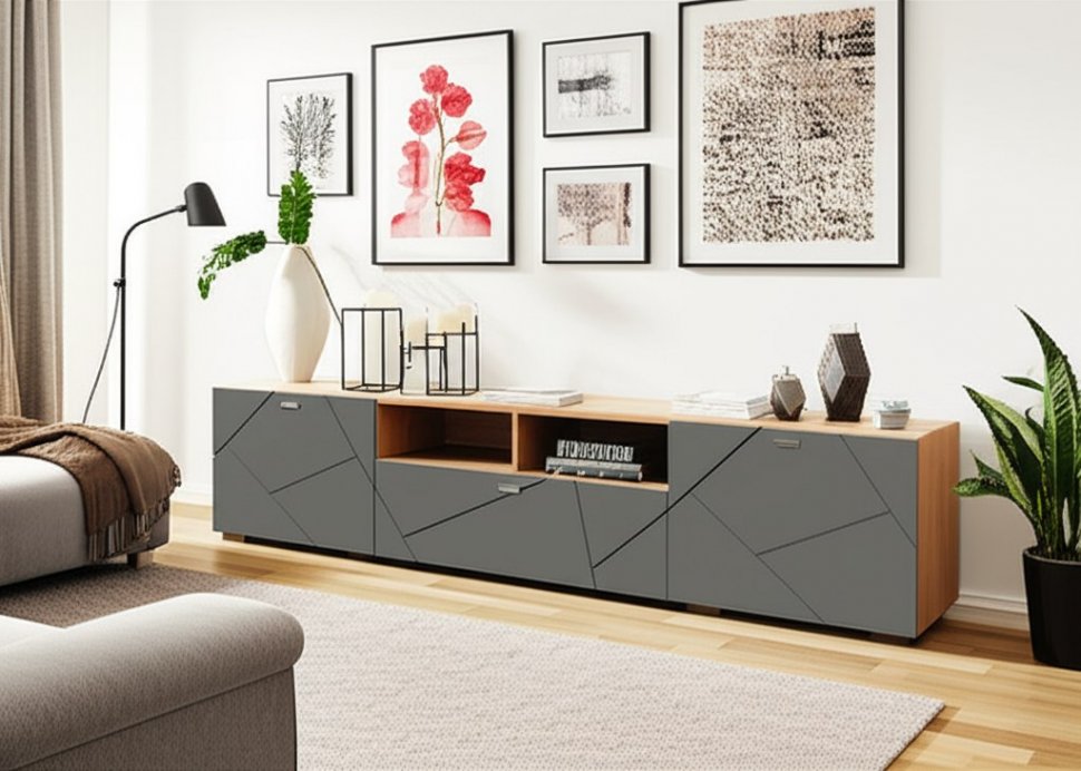 Тумба под ТВ (1 ящик, 2 дверки) Скайлайн MLK