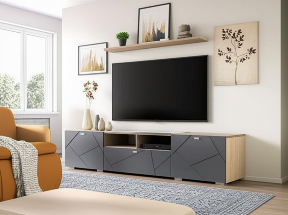 Тумба под ТВ (1 ящик, 2 дверки) Скайлайн MLK