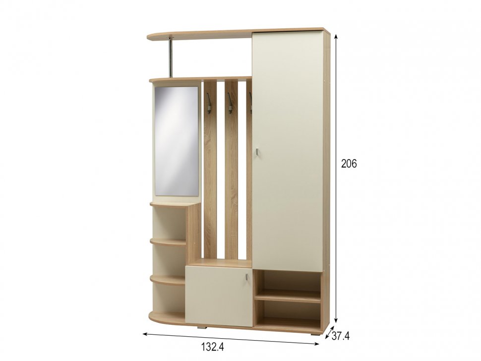 Прихожая Кармен 7 Дуб Сонома/Белый