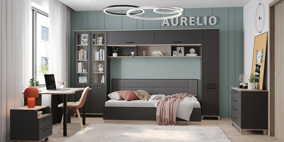 Полка навесная Аурелио 96 (Глазов) Антрацит