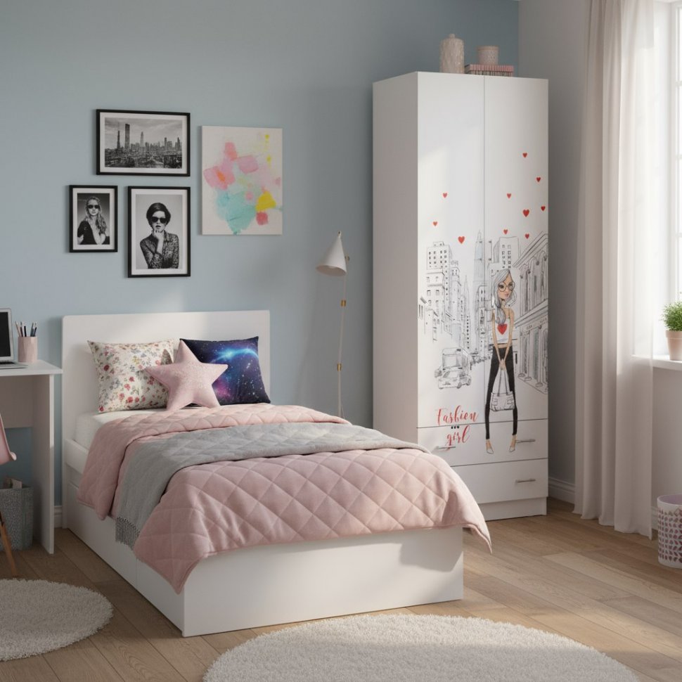 Шкаф Вега Girl, Белый