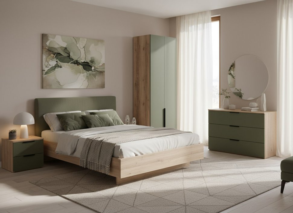 Харди шкаф двухдверный Дуб Делано Темный / Грин софт