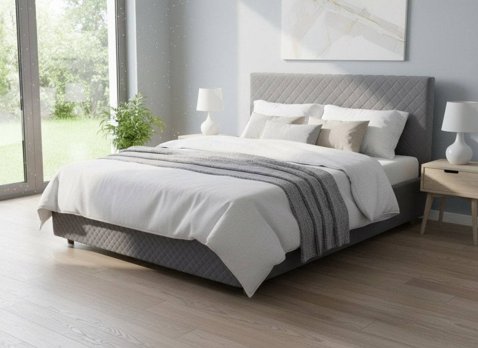 Кровать Galaxy 1400 с основанием / серый №25