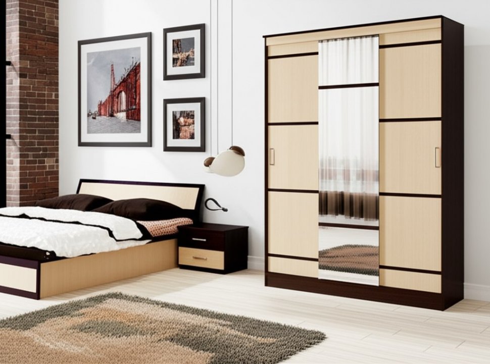 Шкаф-купе 1500 Сакура БТС (Венге, Лоредо)