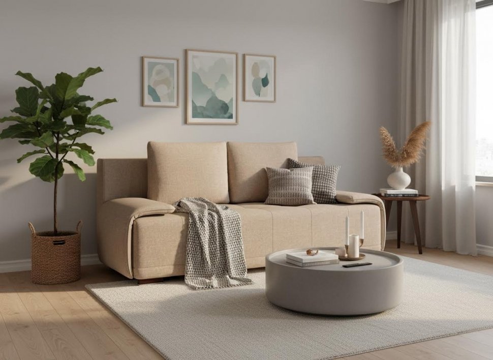 Диван-кровать 3т Милан 1 Модель 032 Рогожка Sherlock 932