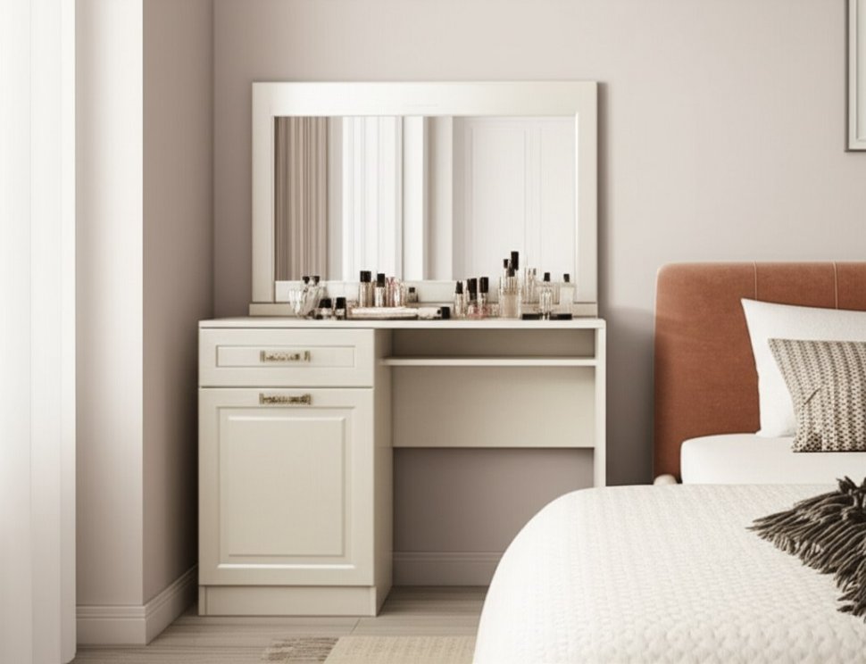 Ливерпуль Стол туалетный 12.46.01 Белый/Ясень ваниль