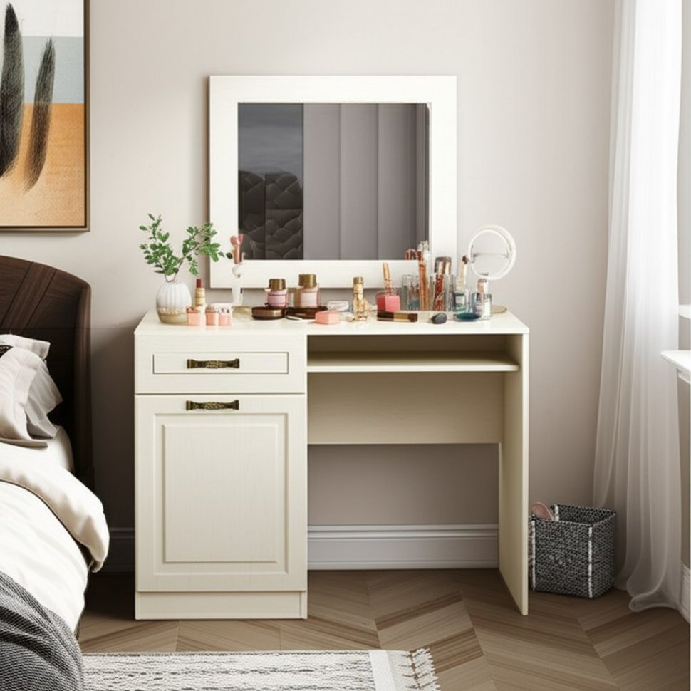 Ливерпуль Стол туалетный 12.46.01 Белый/Ясень ваниль