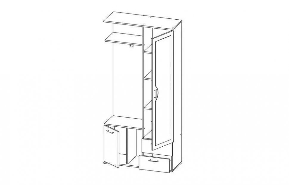 Прихожая Кармен-1 венге/вудлайн