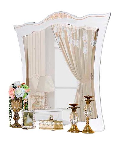 Зеркало настенное Графиня КМК 0379.8 (Белый золото)