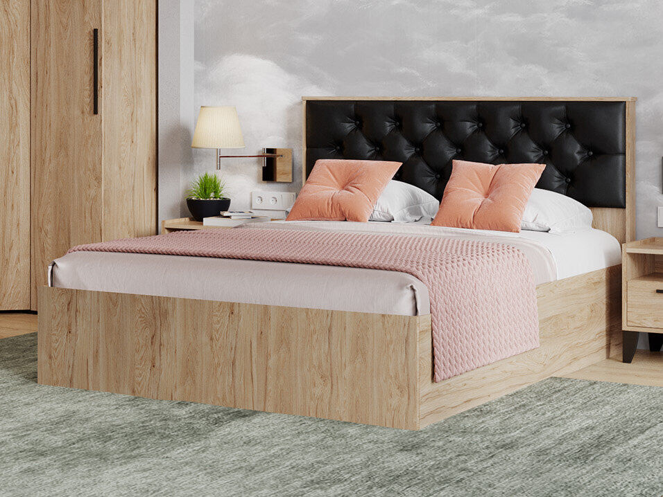 Кровать 160х200 Модена МКР-1 с настилом из ДСП (Домани) Гикори Рокфорд