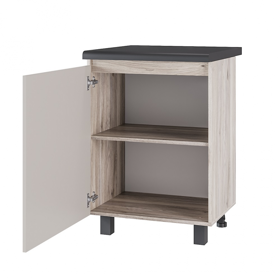 Шкаф со столешницей Берген Лайт 6с1, Дуб смоки, Кашемир