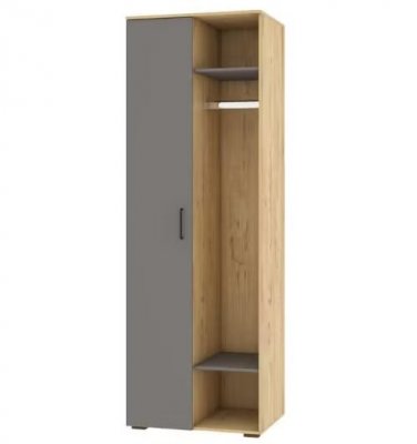 Бруно Шкаф двухдверный с нишей / Дуб Вотан / Серый Графит 