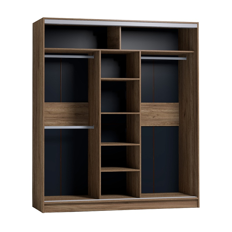 Шкаф-купе Strike 1800 с зеркалом Глазов-мебель (Дуб табачный Craft)