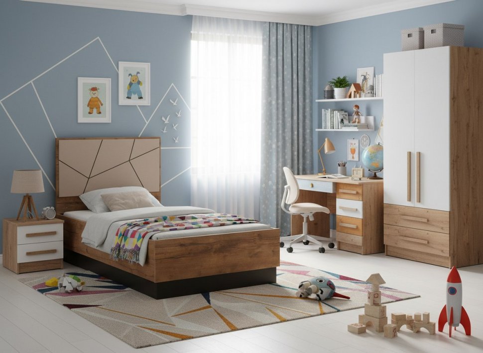 Кровать одинарная Гамма с настилом 54.17 Таксония/Грей