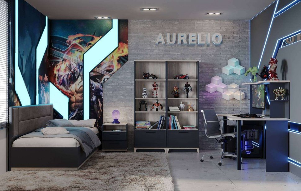 Стол компьютерный Аурелио (Глазов) 84 Антрацит