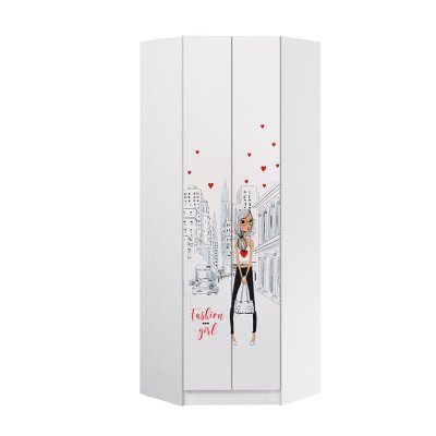 Шкаф угловой Вега Girl, Белый