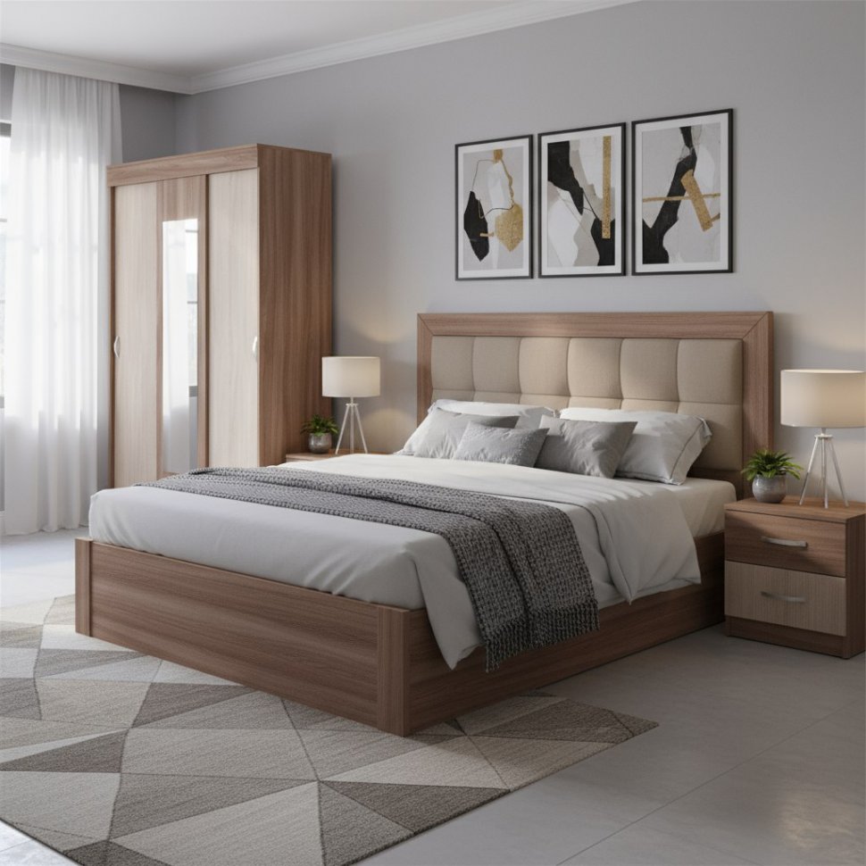 Шкаф-купе Бассо, ясень шимо темный/ясень шимо светлый