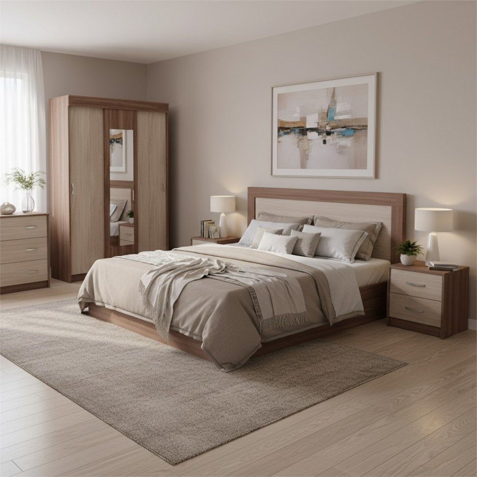 Шкаф-купе Бассо, ясень шимо темный/ясень шимо светлый