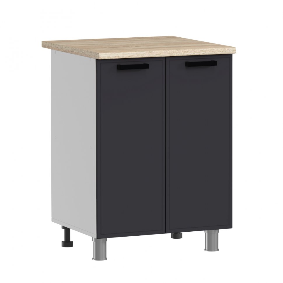 Кухня Аленушка 1,6м Лаванда Кашемир/Сталь,скоба черный,черный