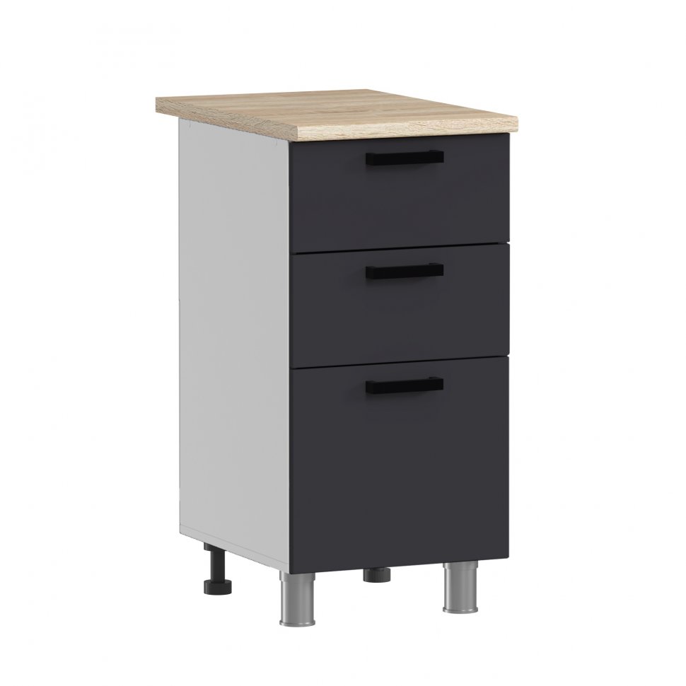 Кухня Аленушка 1,6м Лаванда Кашемир/Сталь,скоба черный,черный