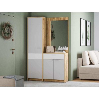 Прихожая Нортон 2 Дуб крафт золотой/белый/серый камень