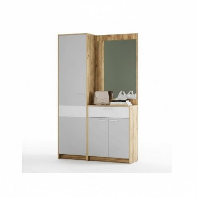 Прихожая Нортон 2 Дуб крафт золотой/белый/серый камень