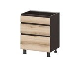 Шкаф кухонный напольный с ящиками 60 см Берген 6с3 (Венге/Дуб Делано)