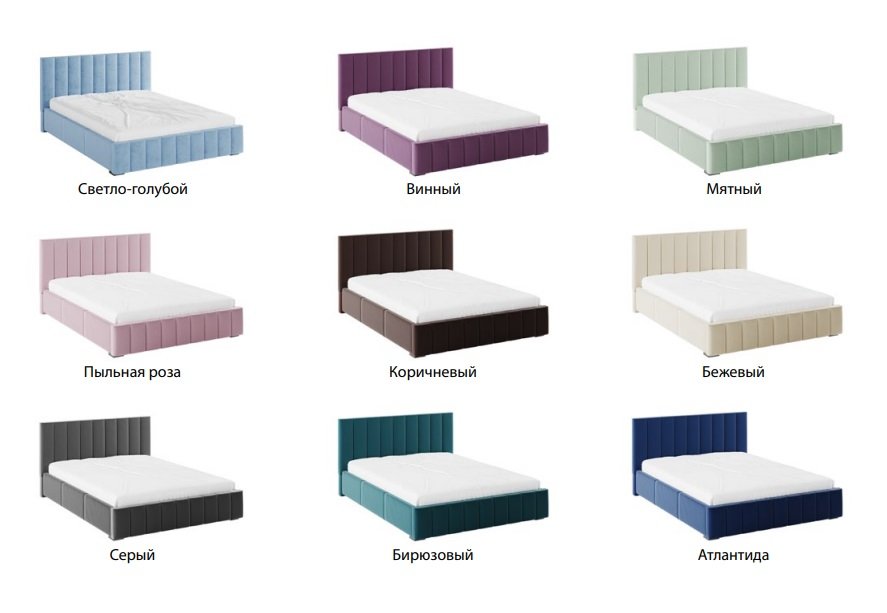 Мягкая кровать 180х200 Нега (ТЭКС) Бежевый