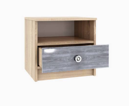 Тумба прикроватная Мадлен, дуб шале серебро